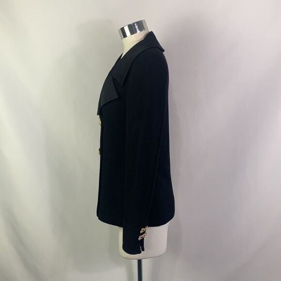 St. John VTG black with rhinestone closure knit jacket - Picture 5 of 10
